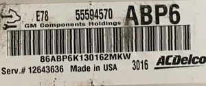 Plug & Play ACDelco Engine ECU E78 55594570 12643636 ABP6 - Imagen 1 de 4