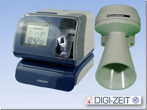 Zeiterfassung Amano PIX 200 für Auftragserfassung inkl. Klingel für Pausenzeiten - Bild 1 von 9