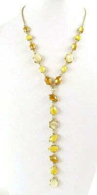 Nuevo Conjunto de Cuarzo Marca Lucky Piedra Lariat Y Collar en Tono Dorado/Amarillo, 20"L Foto 1 de 4