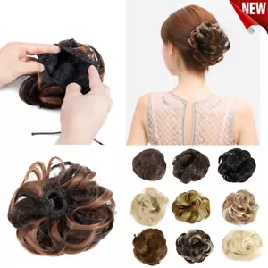 Womens Girls Wavy Curly Pony Tail Hair Bun Scrunchie Hair Extension Hairpiece - Picture 1 of 22