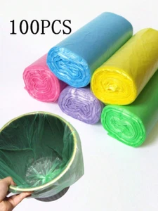 100pcs/5rolls Small Colorful Trash Bags for Bathroom, Office, Kitchen Use - NEW - Picture 1 of 7