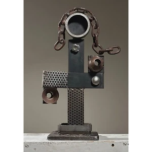 Vintage Brutalist Found Object Anthropomorphic Assemblage Metal Sculpture - Picture 1 of 9