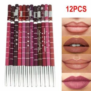 Waterproof Lip Liner Pencil Pen Lipstick Matte Long Lasting 12 PCS/Set Xmas Gift - Picture 1 of 12