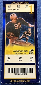 2007 Michigan 32 Appalachian State 34 Full Ticket Greatest Upsets CFB #36 VG A - Picture 1 of 6