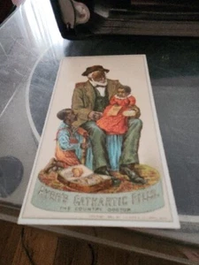 AYER'S CATHARTIC PILL THE COUNTRY DOCTOR AFRO AMERICAN CARD VINTAGE 1883 Black - Picture 1 of 2