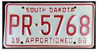 South Dakota 1986 APPORTIONED TRUCK License Plate PR-5768!