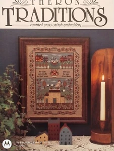 THERON TRADITIONS NEU ENGLAND SCHULMÄDCHEN PROBENMESSER KREUZSTICHMUSTER #17, OOP - Bild 1 von 3