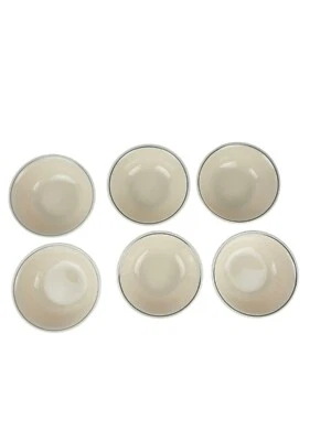Set of 6 Corelle First of Spring Cereal Bowls 6-1/4” Soup Cream with Blue Band - Image 1 of 4