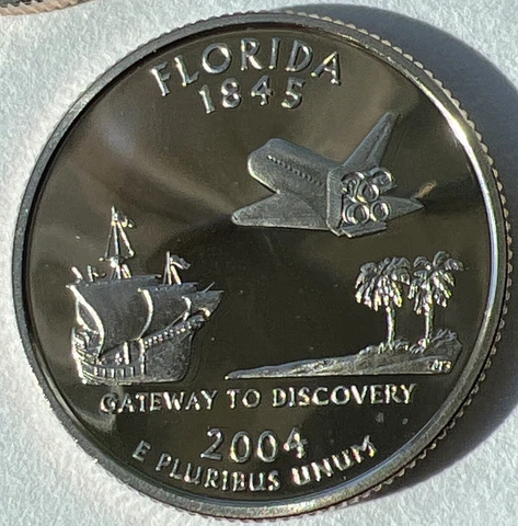 DEEP CAMEO 2004-S Florida Statehood Quarter FL 25c GEM PROOF - BUY MORE & SAVE Cover