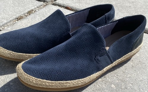 Mocassini donna Clarks Danelly Rae blu slip on espadrillas taglia US 10M