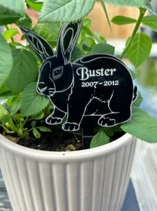 Pet Memorial Plaque Rabbit Gifts Stake Marker Personalised for Garden Outdoor - Picture 1 of 4