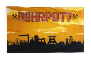Fahne Deutschland Ruhrpott Ruhrgebiet 3 Flagge Pott Hissflagge 90x150cm - Picture 1 of 1