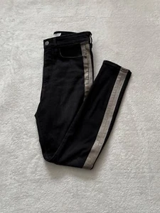 Athleta Damen Casual Sculptek Ultra Skinny Metallic Streifen Jeans Größe 6 Carbon - Bild 1 von 8