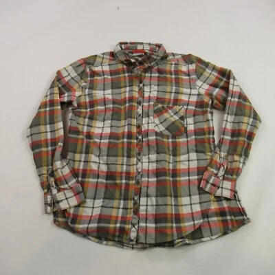 Camisa Columbia para mujer mediana manga larga a cuadros botón delantero exterior Foto 1 de 4