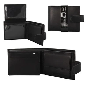 Cartera de cuero real negra para hombre bloqueador de señal RFID tarjetero - Imagen 1 de 7