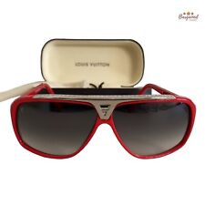 Authentic LOUIS VUITTON Red Acetate Frame Evidence Millionaire Sunglasses-Z0286W