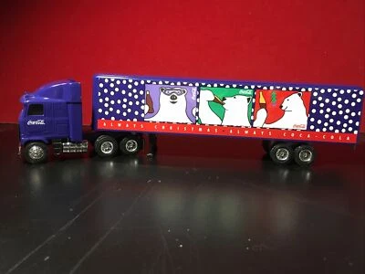 ERTL "Always Christmas* Always Coca Cola" Blue Mack Truck & Tractor Trailer 1996 - Image 1 of 4