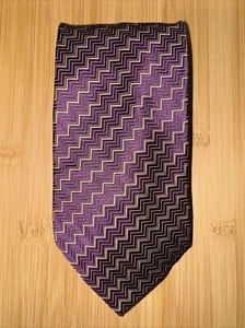 Nautica Purple Zigzag Geometric Silk Tie - 56L 4.0W - Picture 1 of 4