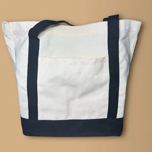 tote bag canvas medium. W-14 In,D-5 In, H-12 In. - Picture 1 of 6