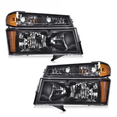Faros delanteros de parachoques negros aptos para GMC Canyon/Chevy Colorado JJ 2004-2012 Foto 1 de 4