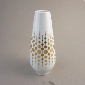ALKA-Kunst Vase, "Isabell" Staffelstein Mit Goldenen Punkten Porzellan ca.25 cm - Picture 1 of 15