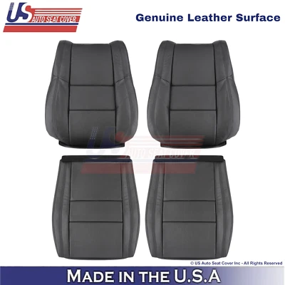 Fundas de asiento delanteras de repuesto negras de cuero genuino para Dodge Durango 2011-2025 Foto 1 de 4