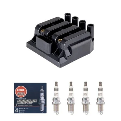 New Ignition Coil & NGK Spark Plug Kit for Volkswagen Beetle Golf Jetta City - Image 1 of 4