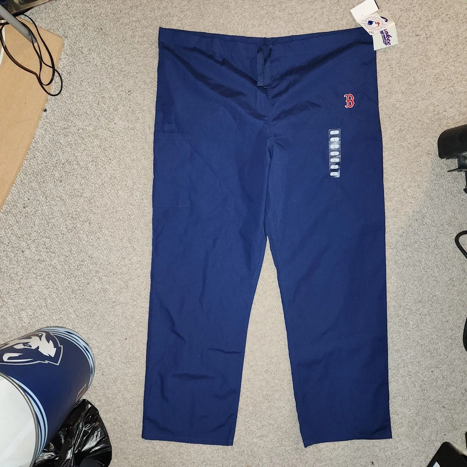 NWT - Cherokee 2191 L Large Unisex Blue Boston Red Sox Scrub Bottom Pants - Image 1 of 1