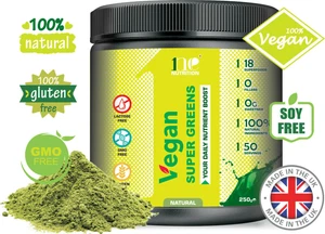 1NE Super Greens Powder 250g - 18+ Super Foods Spirulina Chlorella Barley Grass - Picture 1 of 8