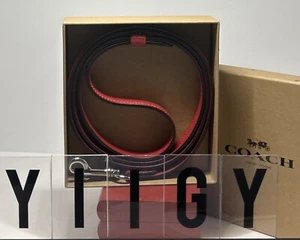 ๐ผ๐ฆ Coach F26178 ๐ผ๐ฆ Guinzaglio per Cani Gatti di Piccola Taglia Rosso Argento ๐ผ D46 - Foto 1 di 8
