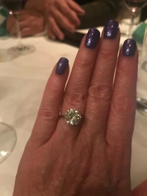 Forever One 6 puntas 3,6 ctw con borde de cuchillo 950 platino - talla 5,5 Foto 1 de 3