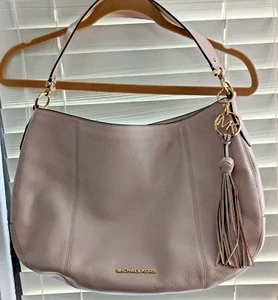 Michael Kors Leather Brooke Hobo Bag Pale Beige Or Pink - Picture 1 of 12