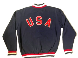 Vintage 70s Nabholz USA Team Sports Zip Jacket Navy blue Red White - Picture 1 of 16