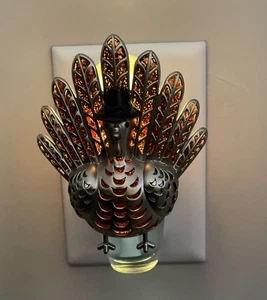 Amber & Nickel SILVER Turkey Wallflower Nightlight Plug In Bath & Body Works EUC - Picture 1 of 4