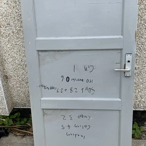 30”x 78”/30mm 1950s 1960s Internal Painted Pine Four Panel Door horizontal Old - Picture 1 of 2
