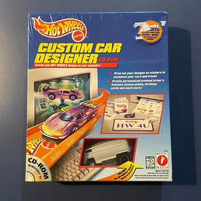 Hot Wheels Custom Car Designer CD-ROM NEW & SEALED Windows 95 Mattel - Image 1 of 2