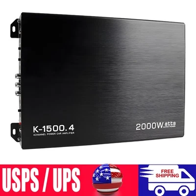 LGJ.2023 2000W 12V 4 Channel Powerful Stereo Audio Power Car Amplifier Bass Amp