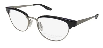 NEW BARTON PERREIRA FILLY EYEGLASSES WOMENS BROWLINE FULL-RIM BLA/BRS SILVER - Image 1 of 4