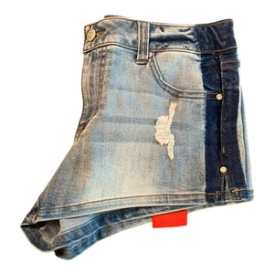 Celebrity Pink NWT 5 Junior Blue Roll Cuff Distressed Shorts #1939 - Picture 1 of 12
