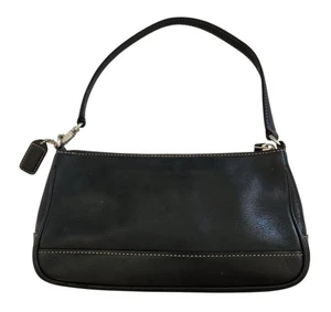 Süße Vintage Y2K Coach Demi Hampton 7785 schwarze Leder Schultertasche Handgelenktasche - Bild 1 von 11