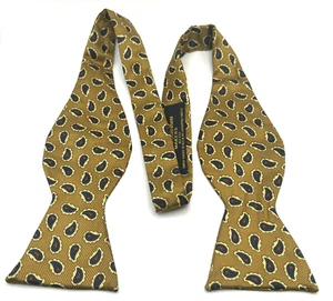 VTG Brooks Brothers Stunning Honey Brown Red Blue Paisley Silk Bow Tie 2 1/2 - Bild 1 von 3