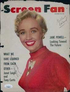 Jane Powell Actress Signed 8.5x11 Cut Magazine Cover Page JSA Authenticated - Picture 1 of 2