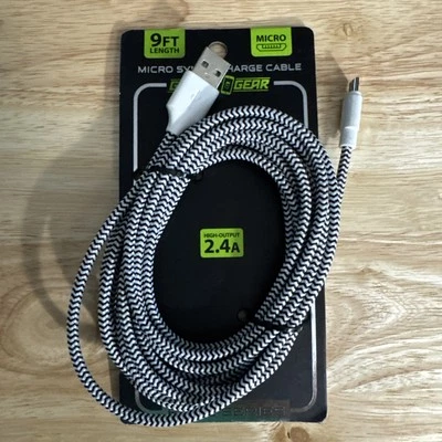 Cable de carga micro USB trenzado de 9 pies cargador controlador Microsoft Xbox One Elite Foto 1 de 2