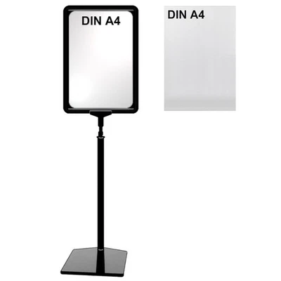 GEBAR VP264U= Plakatständer DIN A4 Rahmen schwarz mit U-Tasche Kunststoff Plakatrahmen
