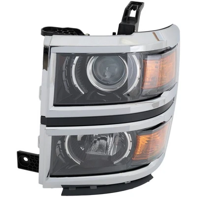 Left Projector Headlight For Chevrolet Silverado 1500 2014-2015 LTZ Black CAPA - Image 1 of 4