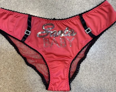 Victoria's Secret SANTA BABY Rojo Lentejuelas Malla Llave Agujero Navidad Panty L ¡RARO!! Foto 1 de 4