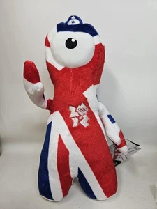 Large 18” London 2012 Olympics Wenlock Mascot Soft Plush Union Jack Flag uk - Picture 1 of 4