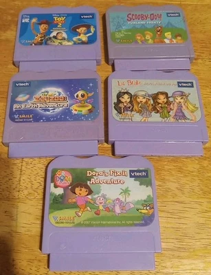 LOT OF 5 VTech Game Cartridge Games Only UNTESTED Zayzoo, Scooby-Doo, Lil'Bratz - Image 1 of 4