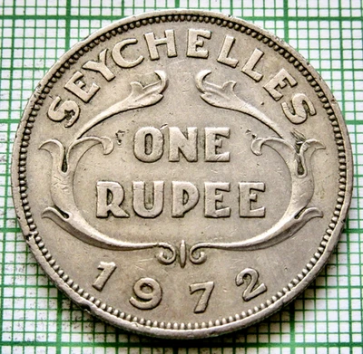 SEYCHELLES Queen Elizabeth II 1972 ONE RUPEE, km# 13 yes we do combine postage - Image 1 of 4