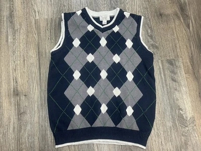 Chaleco Argyle Children’s Place Boys Azul Marino, Verde, Blanco y Azul Talla Mediana 10/12 Foto 1 de 3